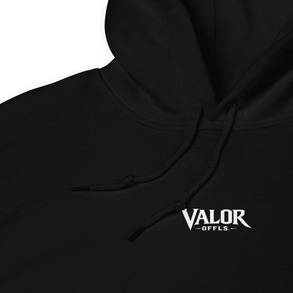 Crowned in SILENCE Valor Officials Black hoodie - VALOR OFFICIALS